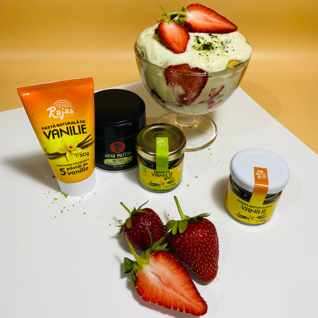 Tiramisu cu matcha & vanilie