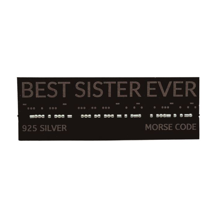 Brățară „BEST SISTER EVER” — morse, argint [2]