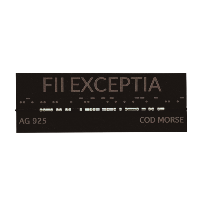 Brățară „FII EXCEPTIA” — morse, argint [2]