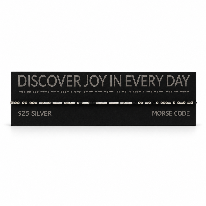 Brățară de gleznă „ DISCOVER JOY IN EVERY DAY ” — morse, argint [2]