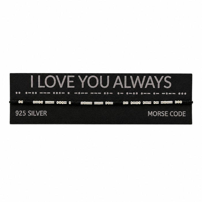 Brățară de gleznă „ I LOVE YOU ALWAYS ” — morse, argint [2]