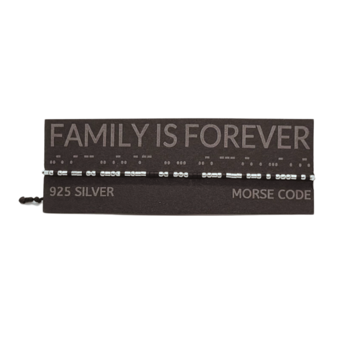 Brățară „FAMILY IS FOREVER” — morse, argint [2]