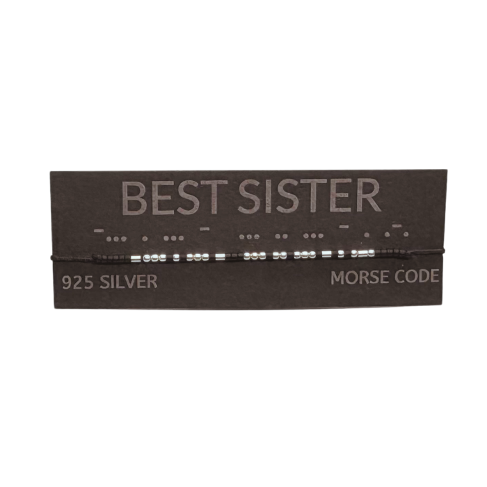 Brățară „BEST SISTER” — morse, argint [2]