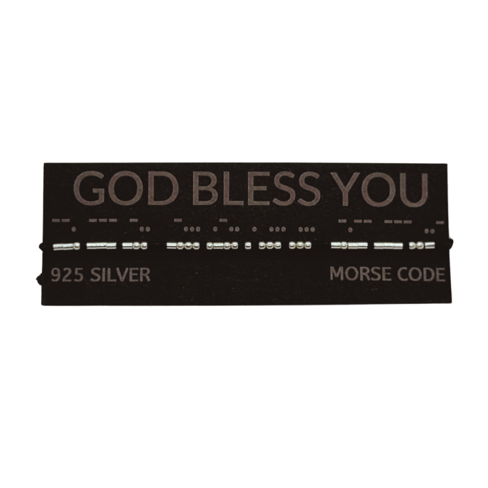Brățară „GOD BLESS YOU” — morse, argint [2]
