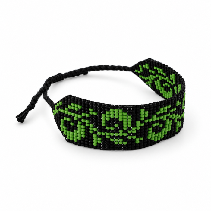 Brățară handmade cu mărgele TOHO negre și verzi – reglabilă [2]