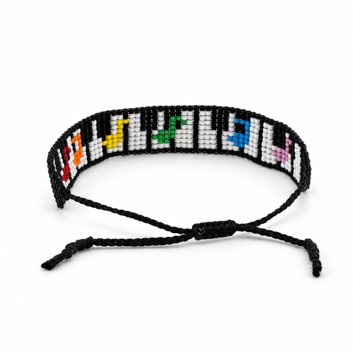 Brățară handmade cu mărgele TOHO și note muzicale colorate – reglabilă [3]