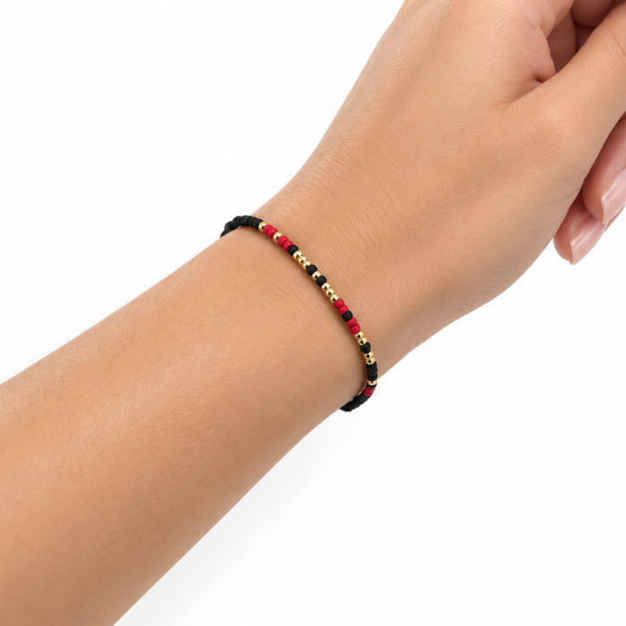 Brățară handmade „ TE IUBESC ” în cod Morse cu mărgele TOHO – reglabilă [3]