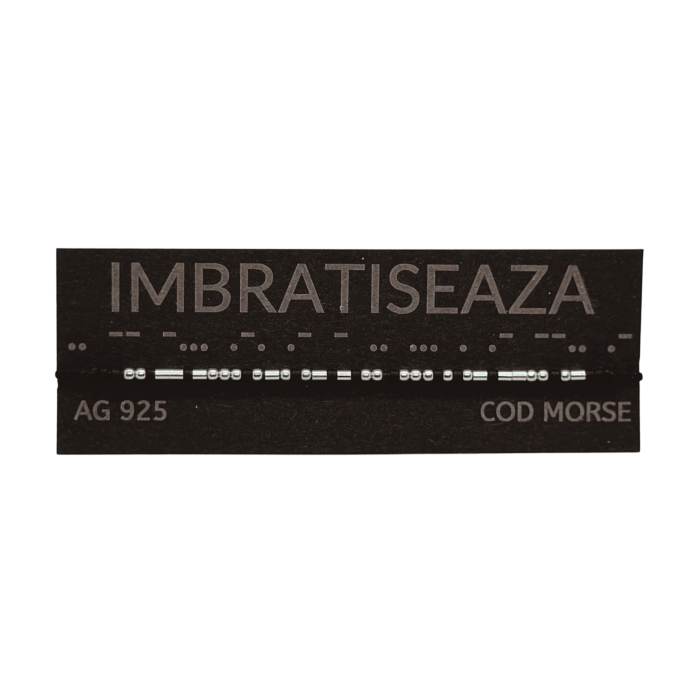Brățară „IMBRATISEAZA” — morse, argint [2]