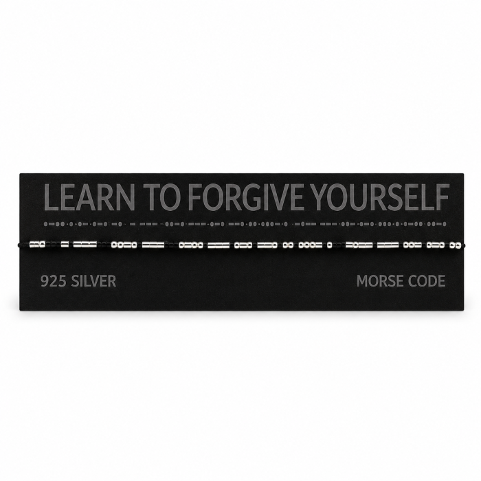 Brățară de gleznă „ LEARN TO FORGIVE YOURSELF ” — morse, argint [2]