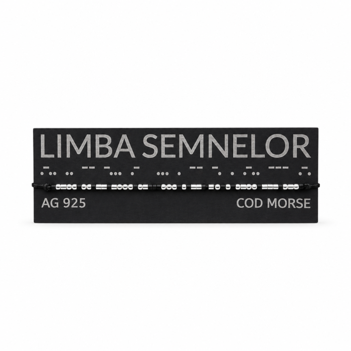 Brățară cod Morse „LIMBA SEMNELOR” – Argint 925, reglabilă [2]