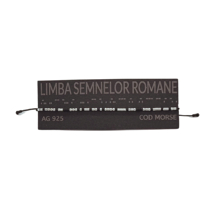 Brățară „LIMBA SEMNELOR ROMANE” — morse, argint [2]
