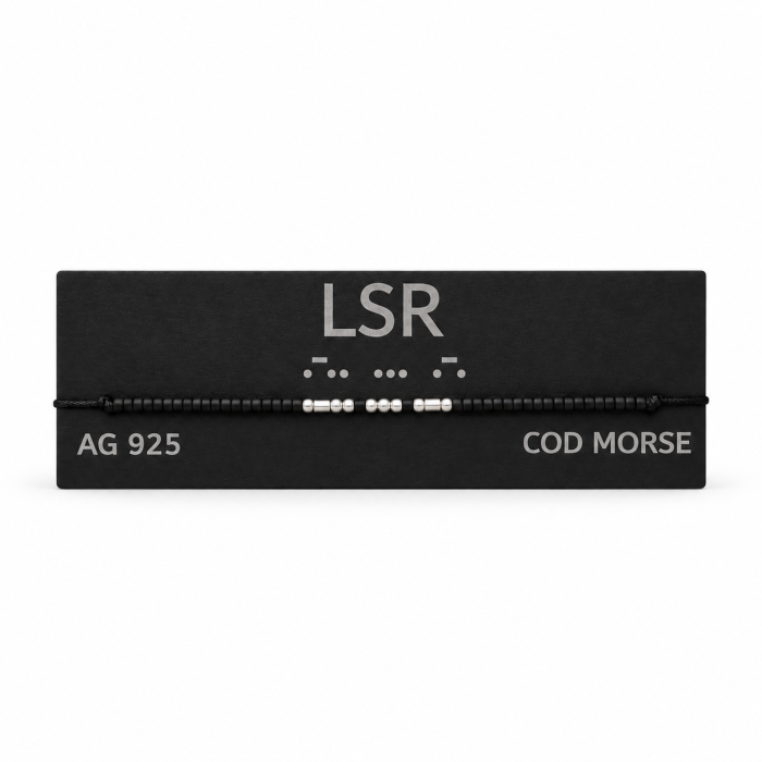Brățară cod Morse " LSR " (Limba Semnelor Române) – Argint 925, reglabilă [2]