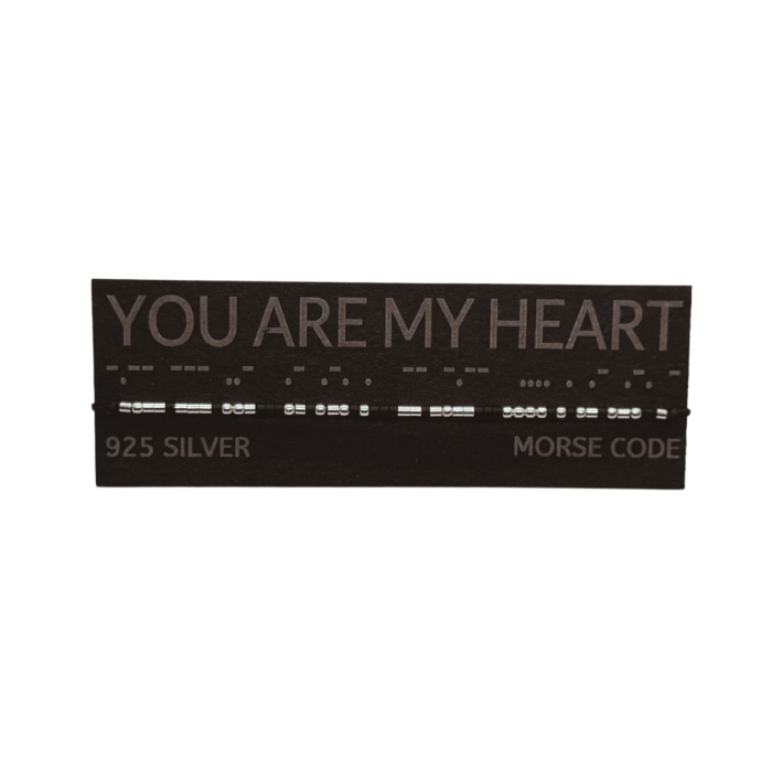 Brățară „YOU ARE MY HEART” — morse, argint [2]