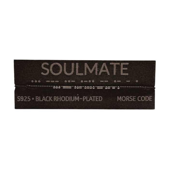Brățară „SOULMATE” — morse, argint 925 placat cu rodiu negru [2]