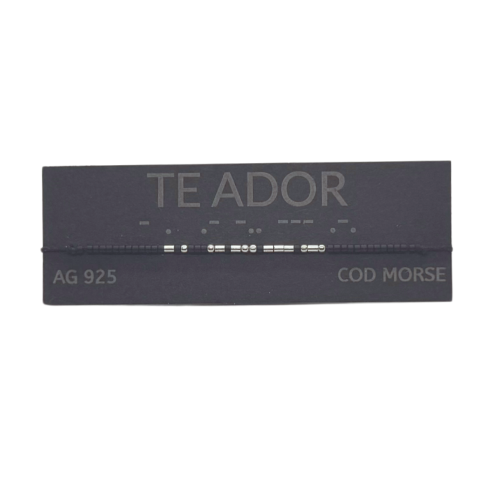 Brățară „TE ADOR” — morse, argint [2]