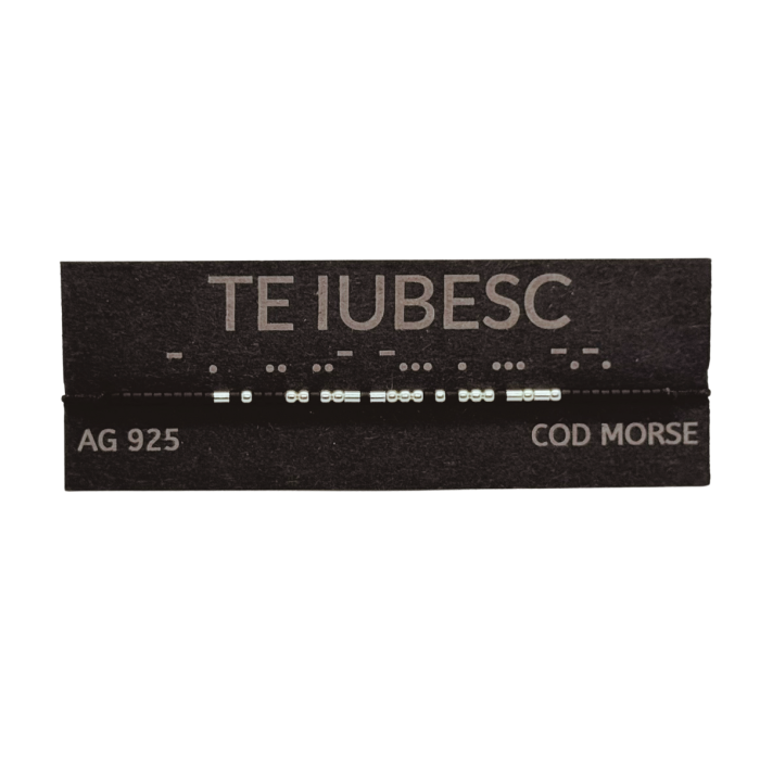 Brățară „TE IUBESC” — morse, diverse materiale [2]