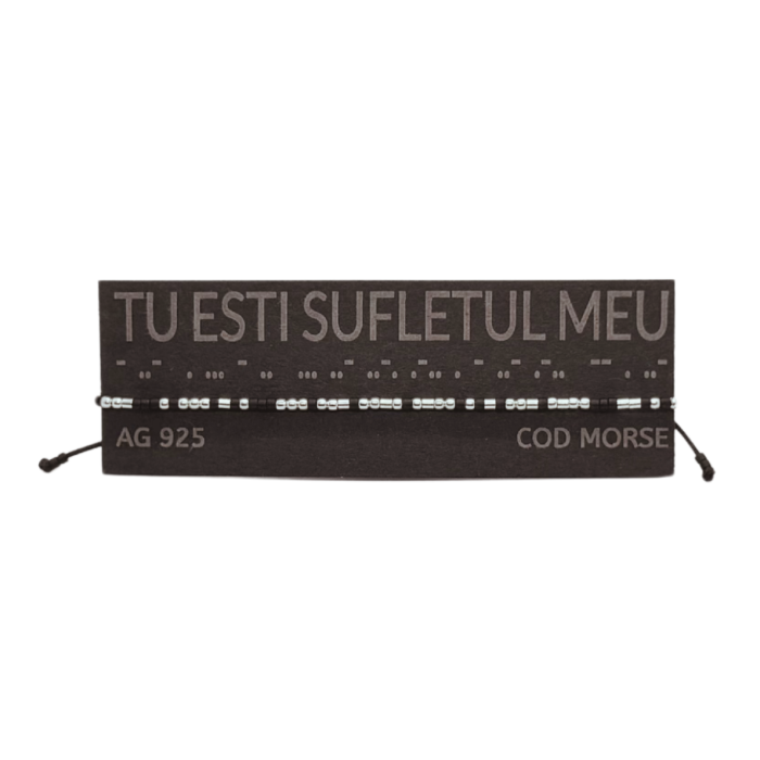 Brățară „TU ESTI SUFLETUL MEU” — morse, argint [2]
