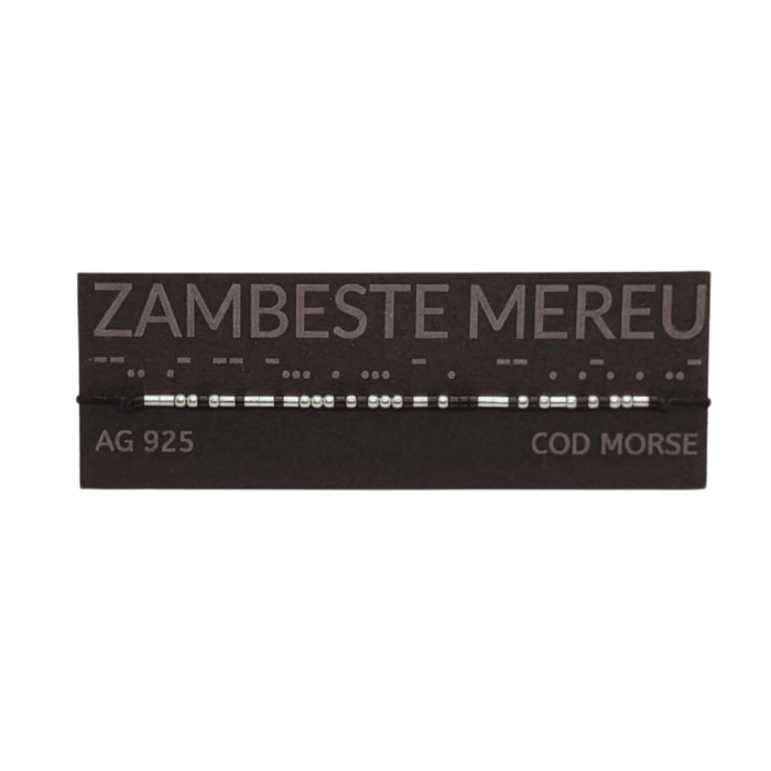 Brățară „ZAMBESTE MEREU” — morse, argint [2]