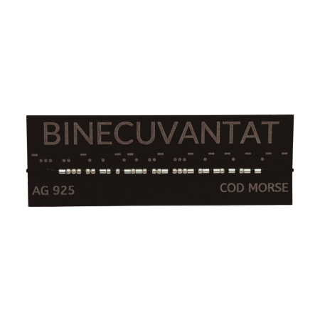 Brățară „BINECUVANTAT” — morse, argint [1]