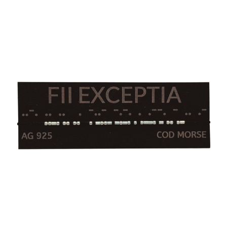 Brățară „FII EXCEPTIA” — morse, argint [1]