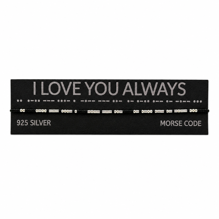 Brățară de gleznă „ I LOVE YOU ALWAYS ” — morse, argint [1]