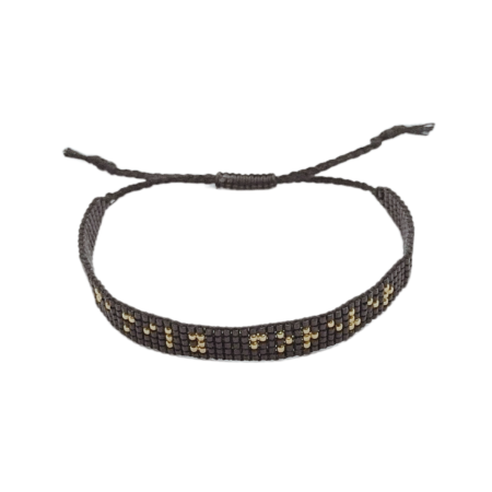 Braille - Brățară „FAMILY FOREVER” — braille, argint + aur