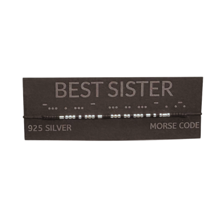 Brățară „BEST SISTER” — morse, argint [1]