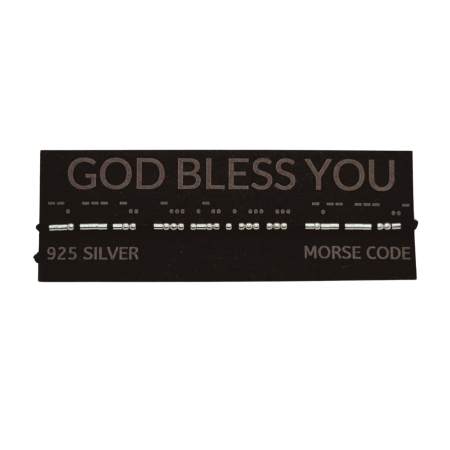 Brățară „GOD BLESS YOU” — morse, argint [1]