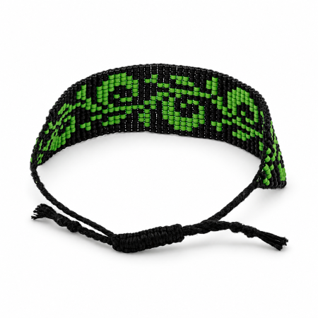 Brățară handmade cu mărgele TOHO negre și verzi – reglabilă [2]
