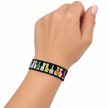 Brățară handmade cu mărgele TOHO și note muzicale colorate – reglabilă [4]