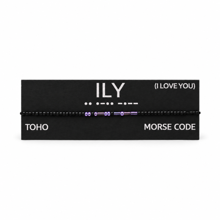 Brățară " ILY " (I love you) în cod morse – TOHO negru și mov [1]