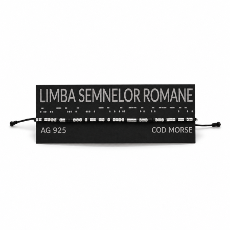 Brățară cod Morse „ LIMBA SEMNELOR ROMÂNE ” – Argint 925, reglabilă [1]