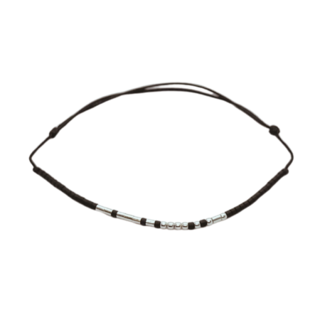 Cod Morse - Brățară „MOTHER” — morse, argint