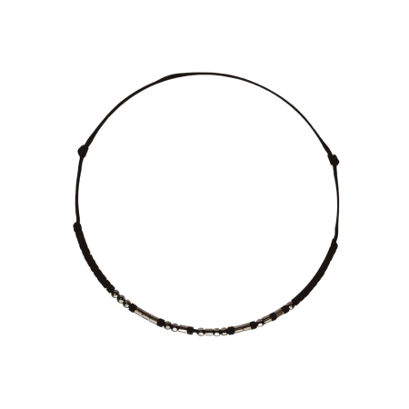 Bratari - Brățară „SOULMATE” — morse, argint 925 placat cu rodiu negru