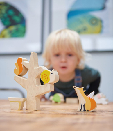 Animăluțe în copac Tender Leaf Toys – joc de stivuire – 16 piese [4]