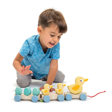 Trenuleț tractabil cu rățuște Tender Leaf Toys – 9 piese [1]