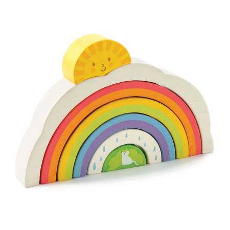 Produse - Tunel curcubeu din lemn Tender Leaf Toys – 7 piese