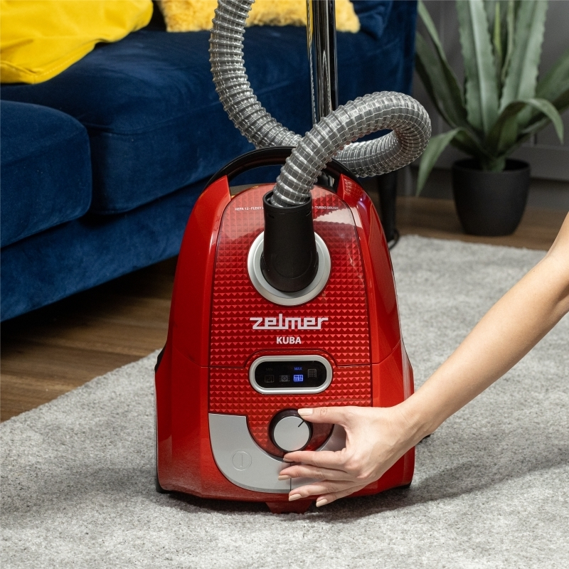 Aspirator cu sac Zelmer CUBA ZVC335, filtru HEPA, perie turbo, 3L, 650 W, rosu [5]