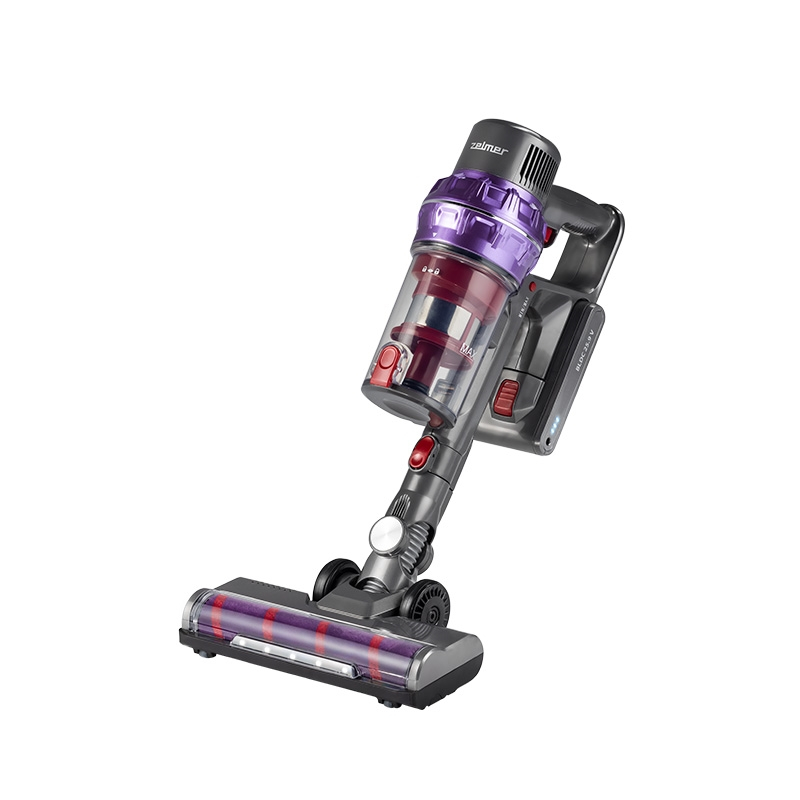 Aspirator vertical fara fir Zelmer ZSVC925T, 25.9V, Cyclone, Iluminare, Motor BLDC, 0.8l, Perie electrica, autonomie 32 min, Duza 2 in 1, Filtru HEPA, Tub pliabil, Mov/Gri [6]