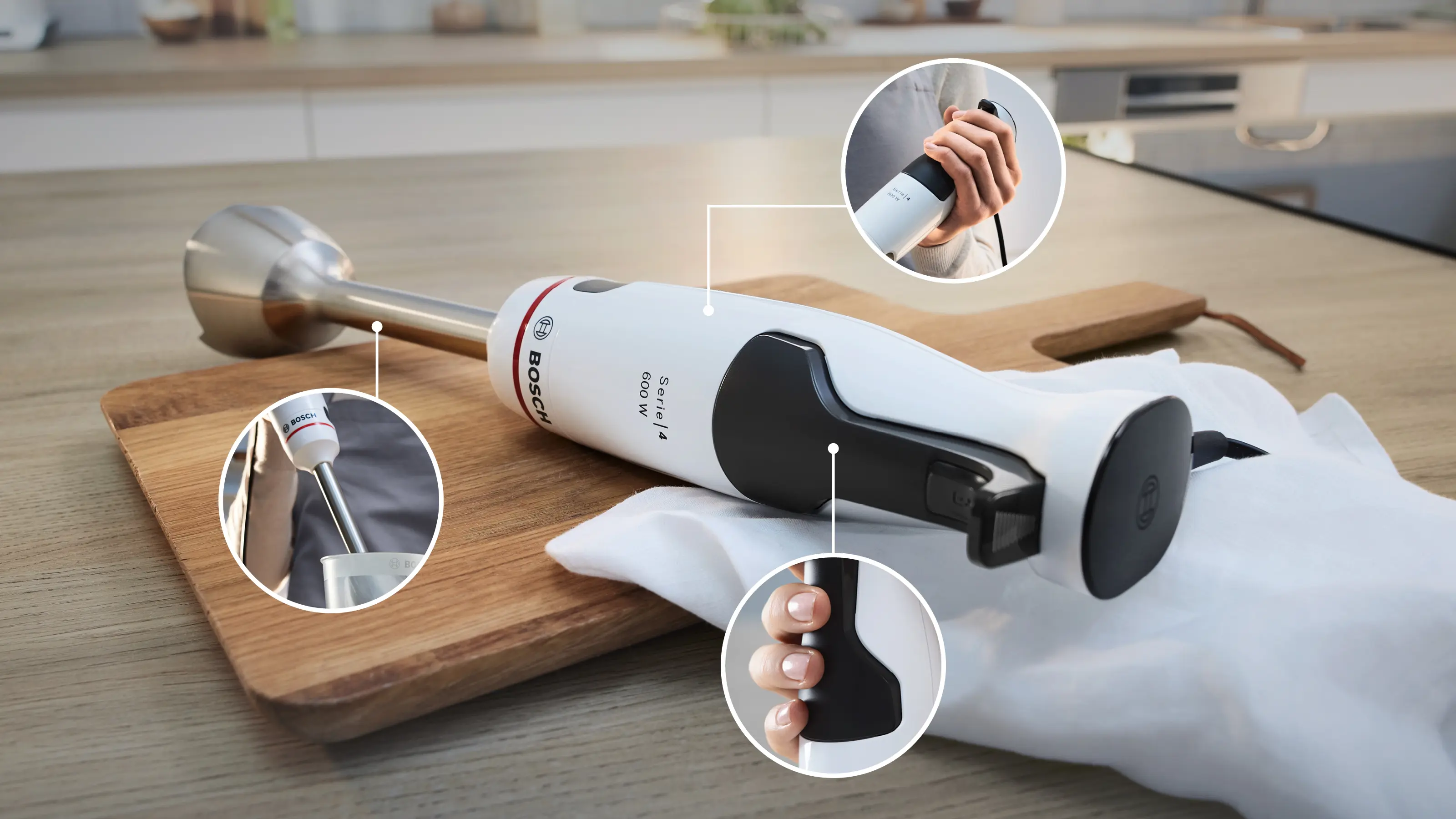 Blender de mână Bosch Seria 4 ErgoMaster 600 W Alb, Black Grey [6]