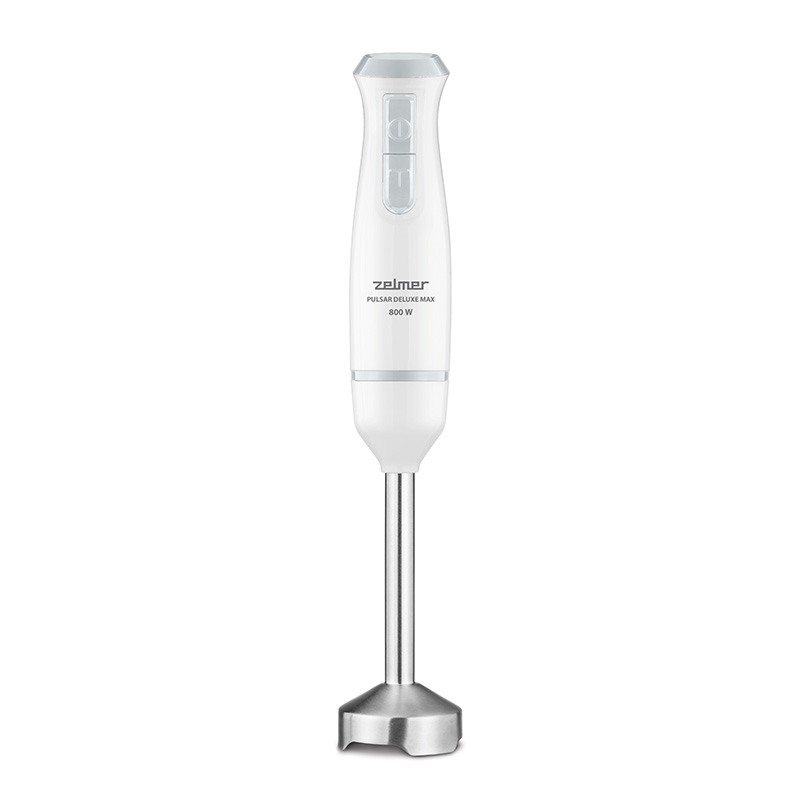 Blender de mana Zelmer ZHB4562S Pulsar Deluxe Max, 800 W, 2 lame inox, Picior inox, Recipient 800 ml, Tocator 450 ml, Tel, Design ergonomic, Alb [3]