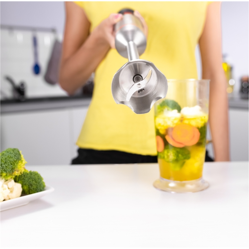 Blender vertical Zelmer ZHB4652 VARIO, 1400W, 4 lame, picior metalic, Functie TURBO, Dozator 700 ml, tocator 500 ml, gri/rosu [3]