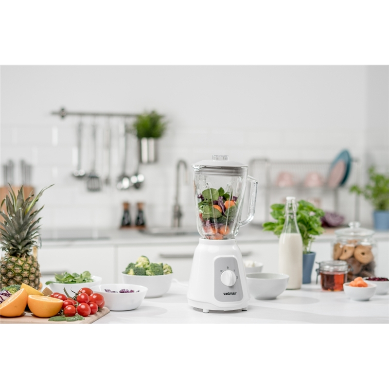 Blender Zelmer ZSB4707, 500 W, 4 lame inox, bol sticla, capacitate 1.5L, Zdrobire gheata, functie pulse, Alb [4]