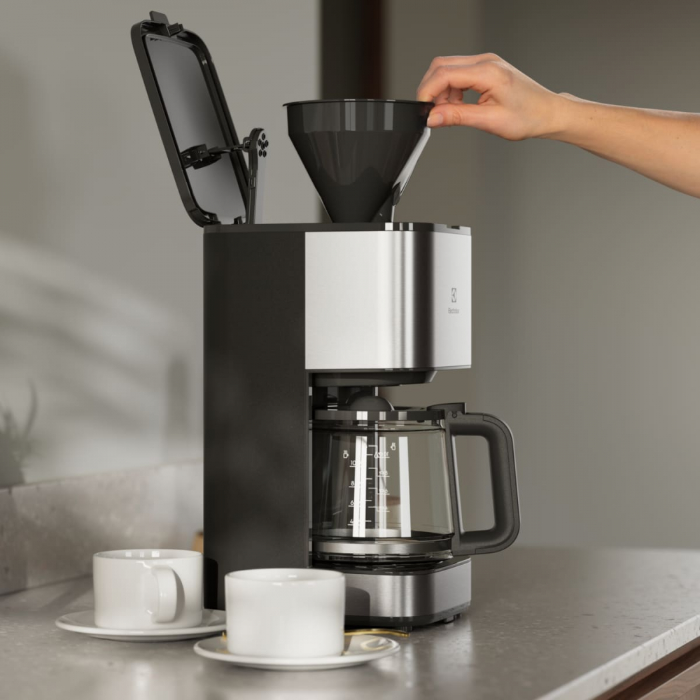 Cafetiera Electrolux Create 3 E3CM1-3ST, 1080 W, 1,25l, cana din sticlă borosilicată, filtru mărimea 4 [3]