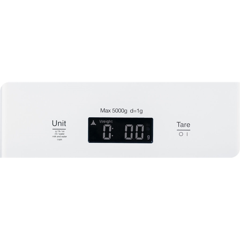 Cantar de bucatarie Zelmer ZKS1100W, 1g - 5KG, display LCD, touch, functie tara, alb [5]