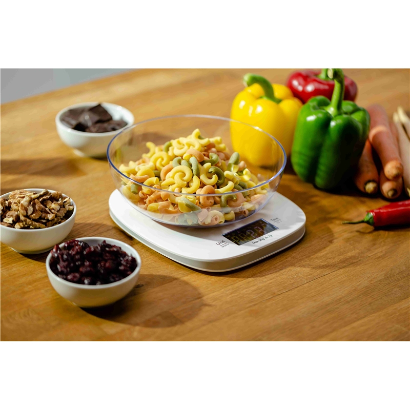Cantar de bucatarie Zelmer ZKS1450, 1g - 5KG, display LCD, touch, functie tara, bol inclus, alb [3]