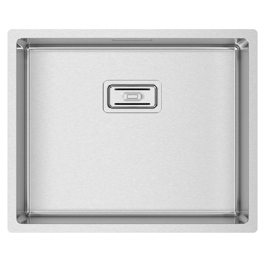 Chiuveta bucatarie inox CookingAid Box Lux 50 cu montaj pe/sub blat cu ventil scurgere dreptunghiular si accesorii montaj [1]