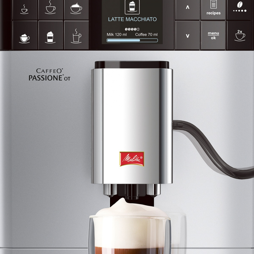 Espressor Automat Melitta® Passione OT, Sistem de spumare a laptelui One-Touch, 5 niveluri de granulație [3]