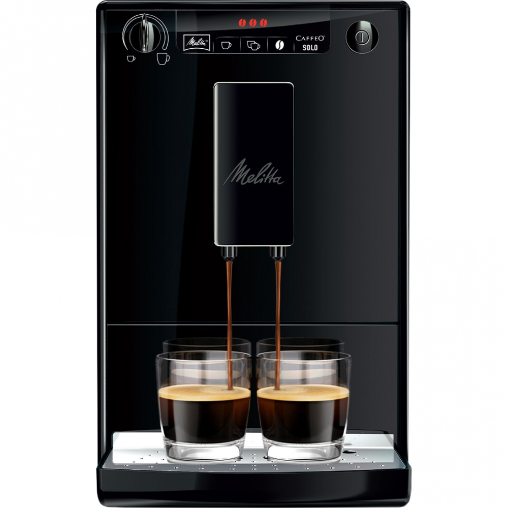 Espressor automat Melitta® Solo Pure Black E950-222, 1400W, 15 bari, 1.2l, Rezervor boabe, Slim 20cm, Negru [1]