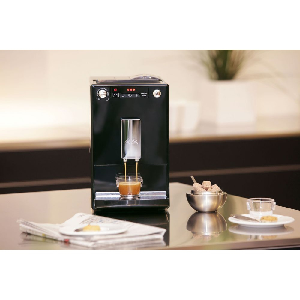 Espressor automat Melitta® Solo Pure Black E950-222, 1400W, 15 bari, 1.2l, Rezervor boabe, Slim 20cm, Negru [3]